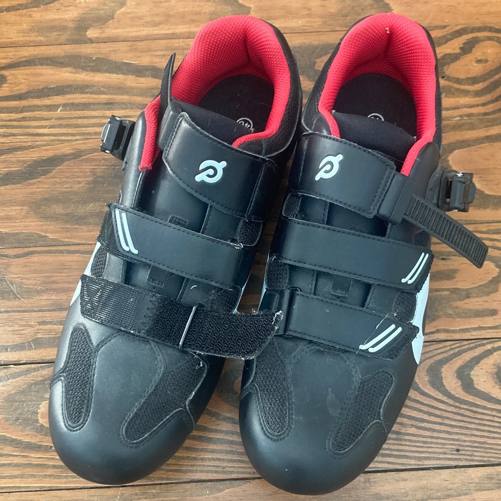 Peloton Black and Red Men's Athletic Cycling Shoes